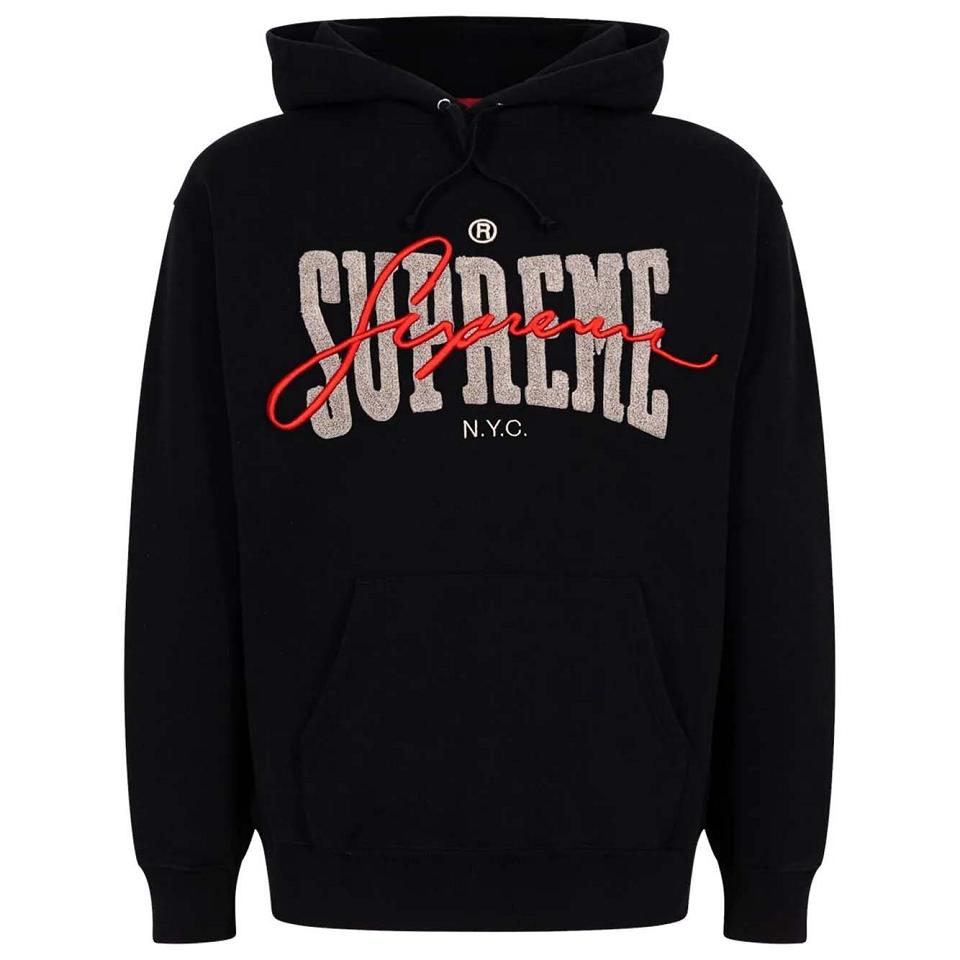 Supreme Embroide Chenilles Hoodie Zwart | NL483EX