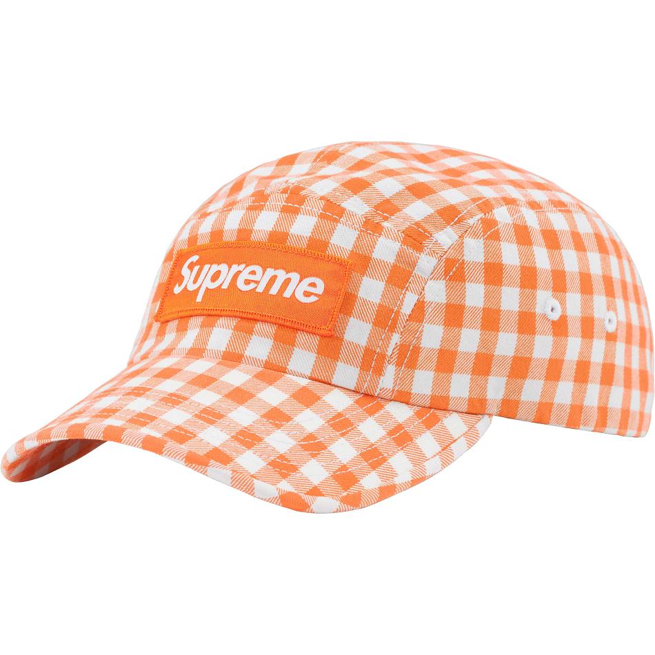 Supreme Gingham Camp Cap Hoeden Oranje | NL118WY