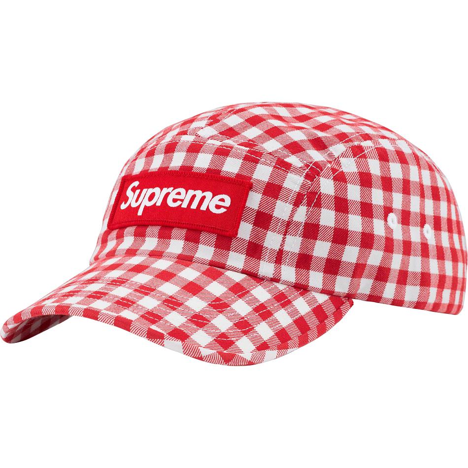 Supreme Gingham Camp Cap Hoeden Rood | NL114BC