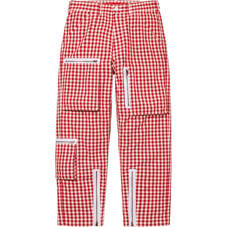 Supreme Gingham Flight Pant Broek Rood | NL393JJ