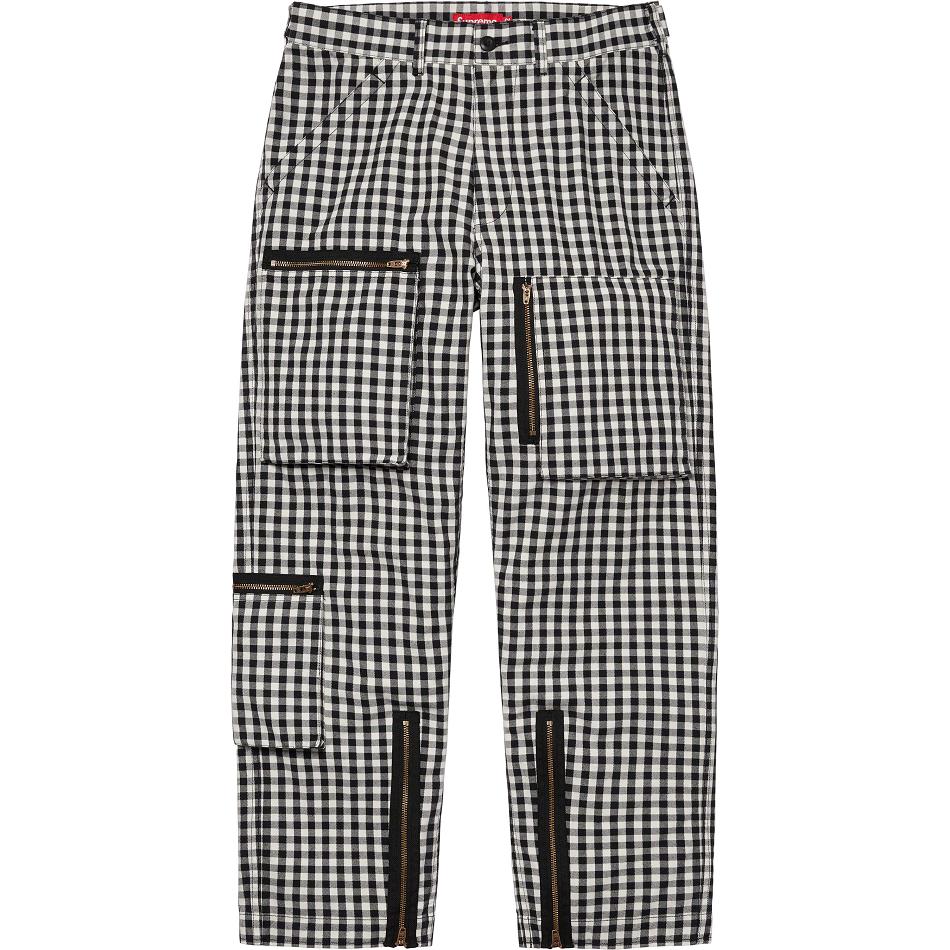 Supreme Gingham Flight Pant Broek Zwart | NL392HK