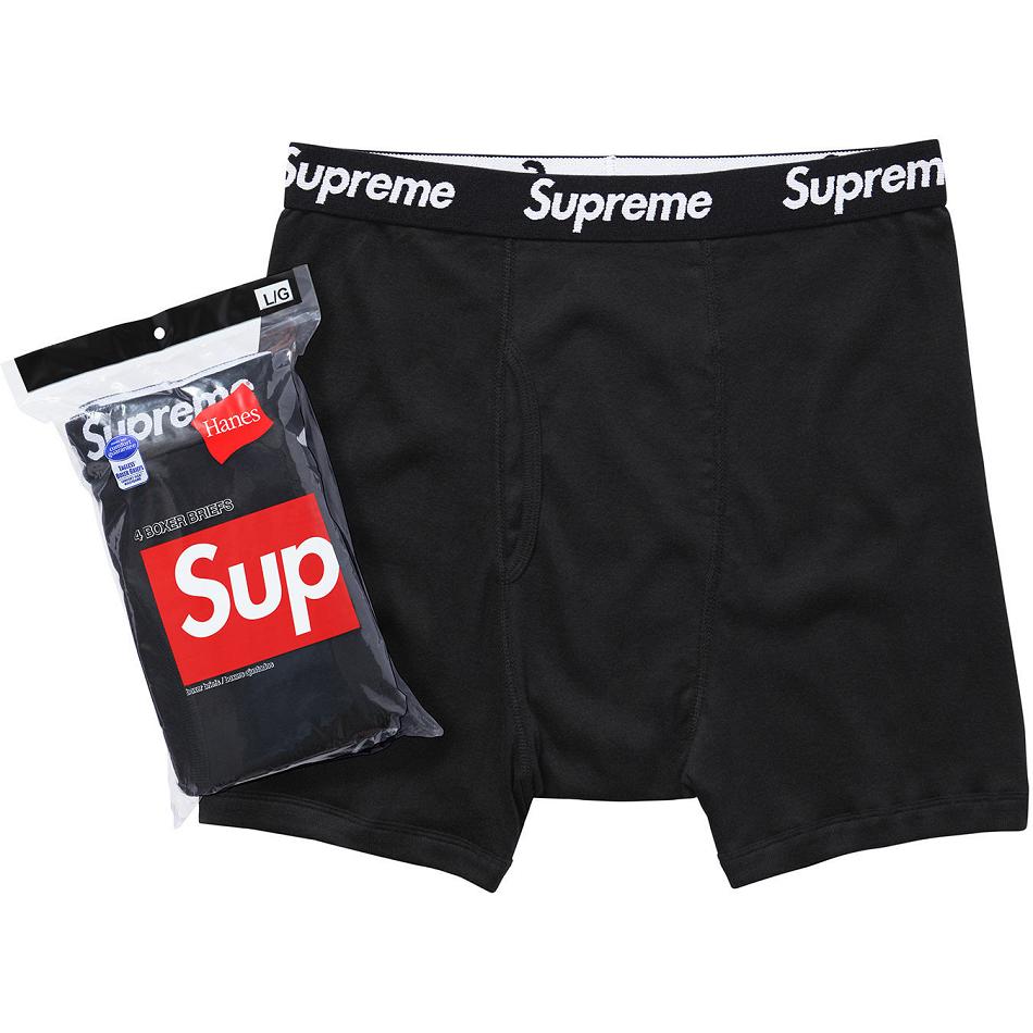 Supreme Hanes® Boxer Briefs (4 Pack) Ondergoed Zwart | NL102SO