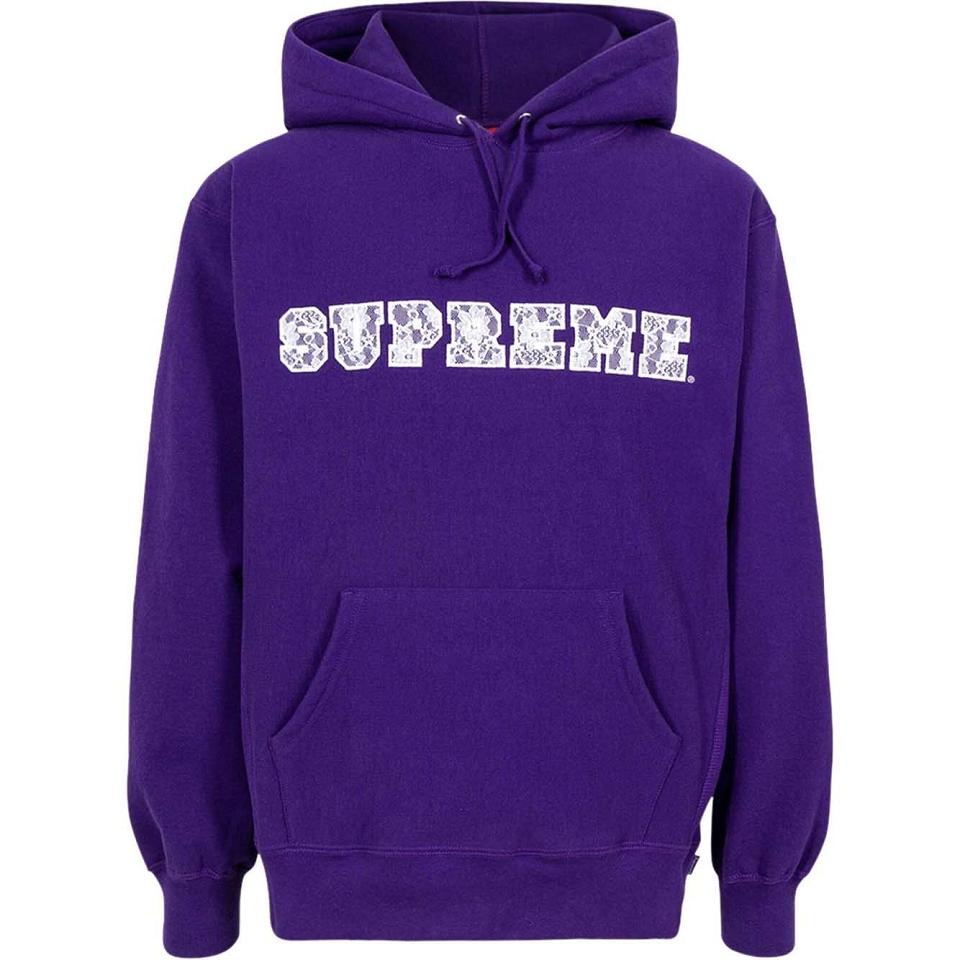 Supreme Kanten Detail Logo Hoodie Paars | NL476CE