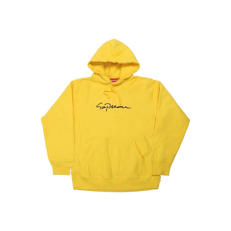 Supreme Klassieke Script Met Capuchon Sweatshirts Geel | NL269VD