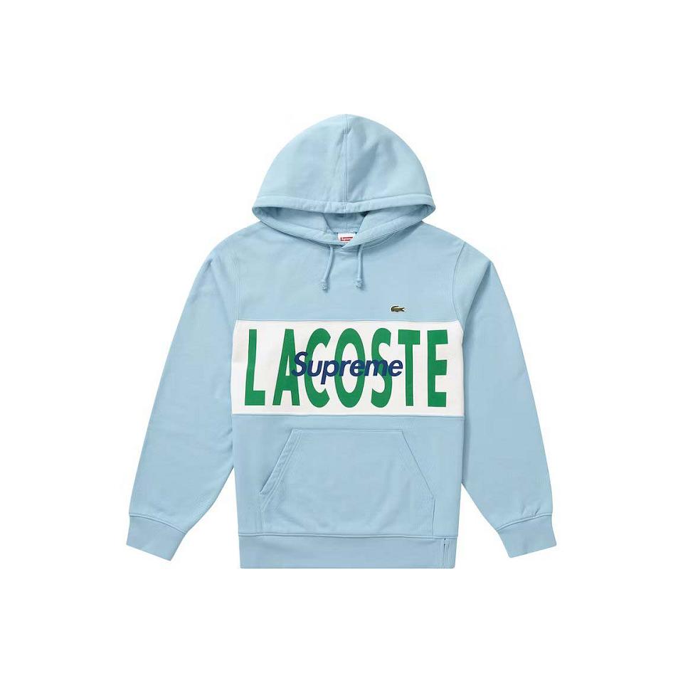 Supreme LACOSTE Logo Panel Met Capuchon Sweatshirts Blauw | NL265LH