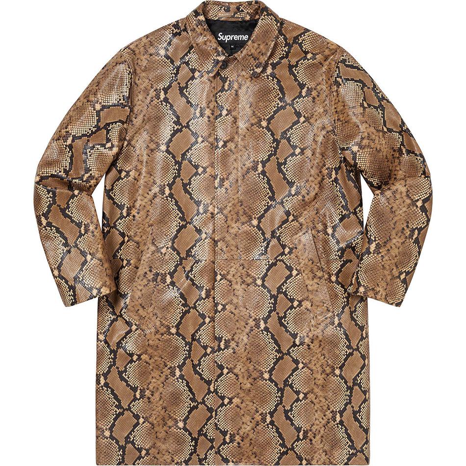 Supreme Leren Snake Trench Jassen Bruin | NL452BC