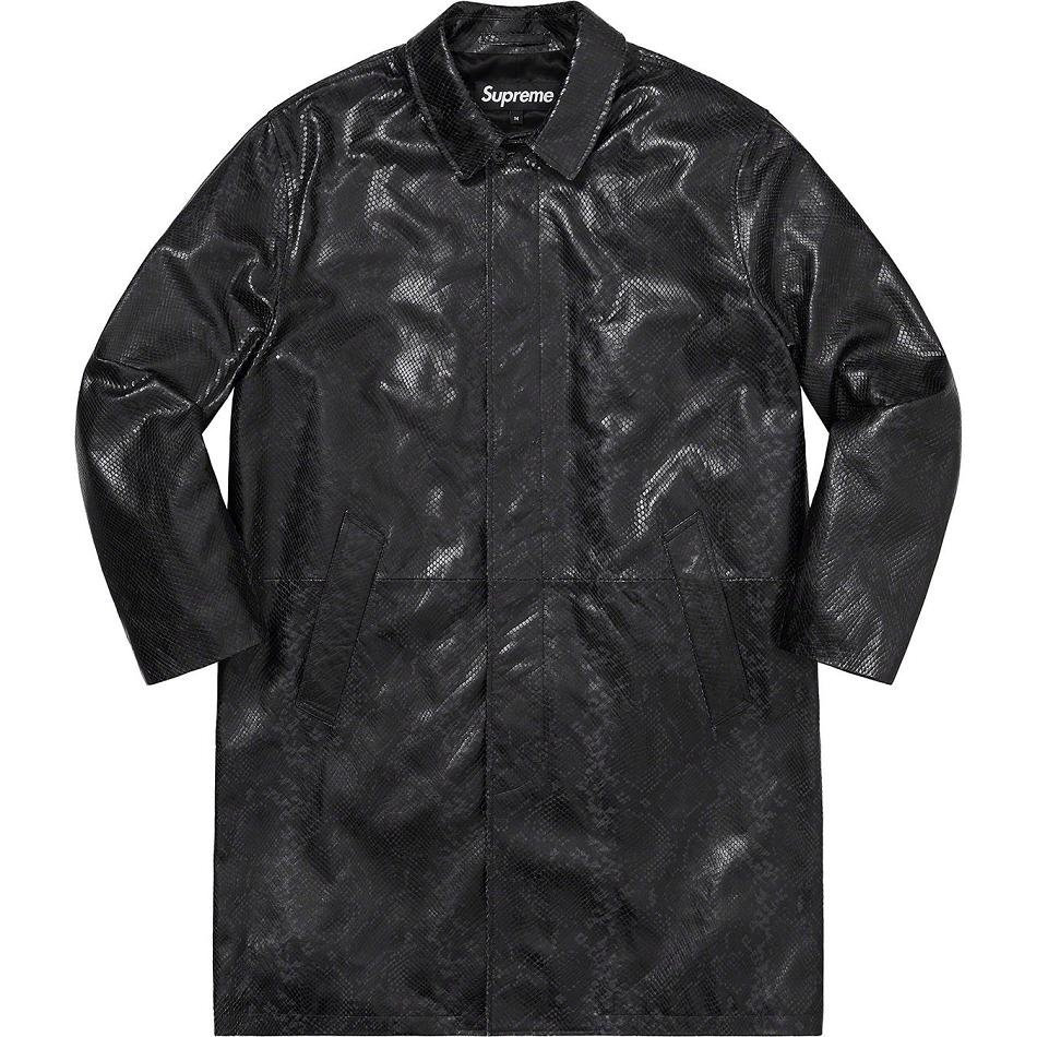 Supreme Leren Snake Trench Jassen Zwart | NL453NB