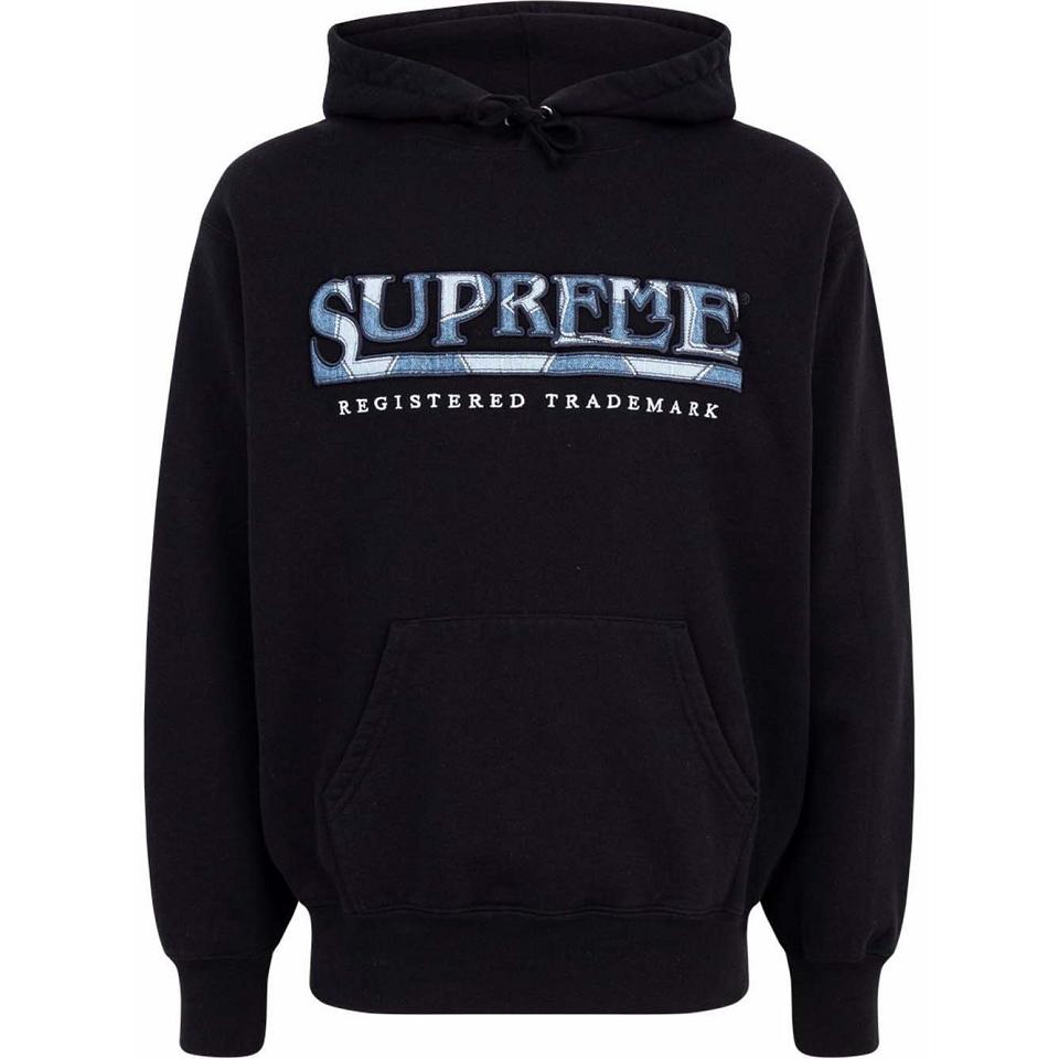 Supreme Logo Embroide Hoodie Zwart | NL473LH