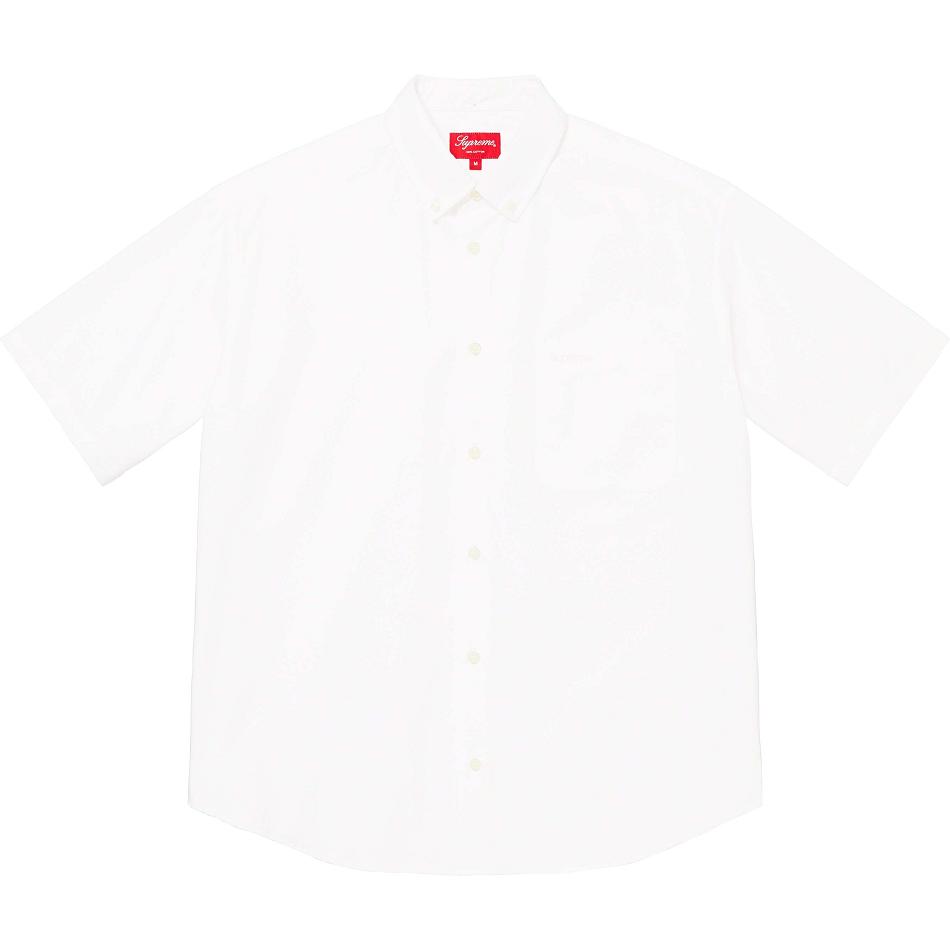 Supreme Loose Fit S/S Oxford Overhemd Wit | NL383UT