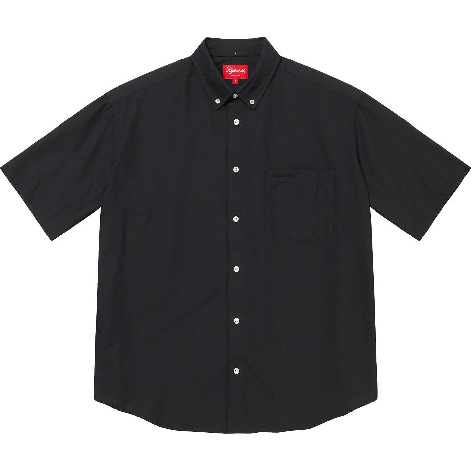 Supreme Loose Fit S/S Oxford Overhemd Zwart | NL384IS