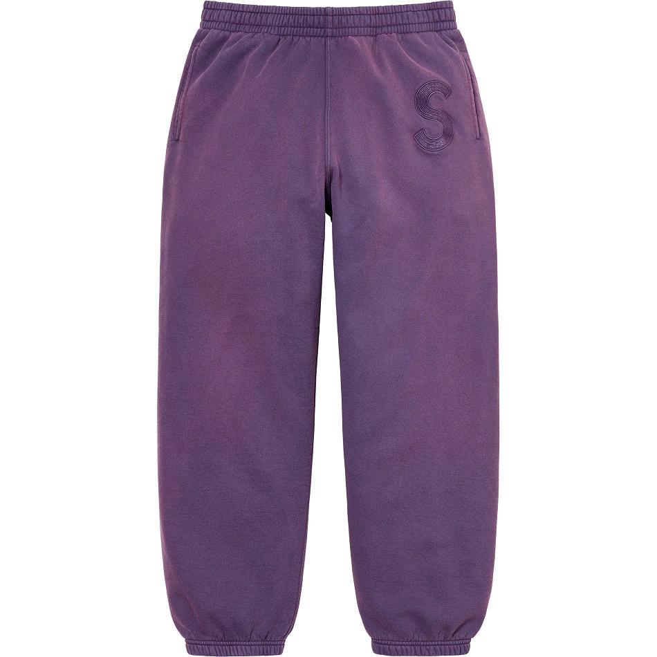 Supreme Overdyed S Logo Sweatpant Broek Paars | NL401NB