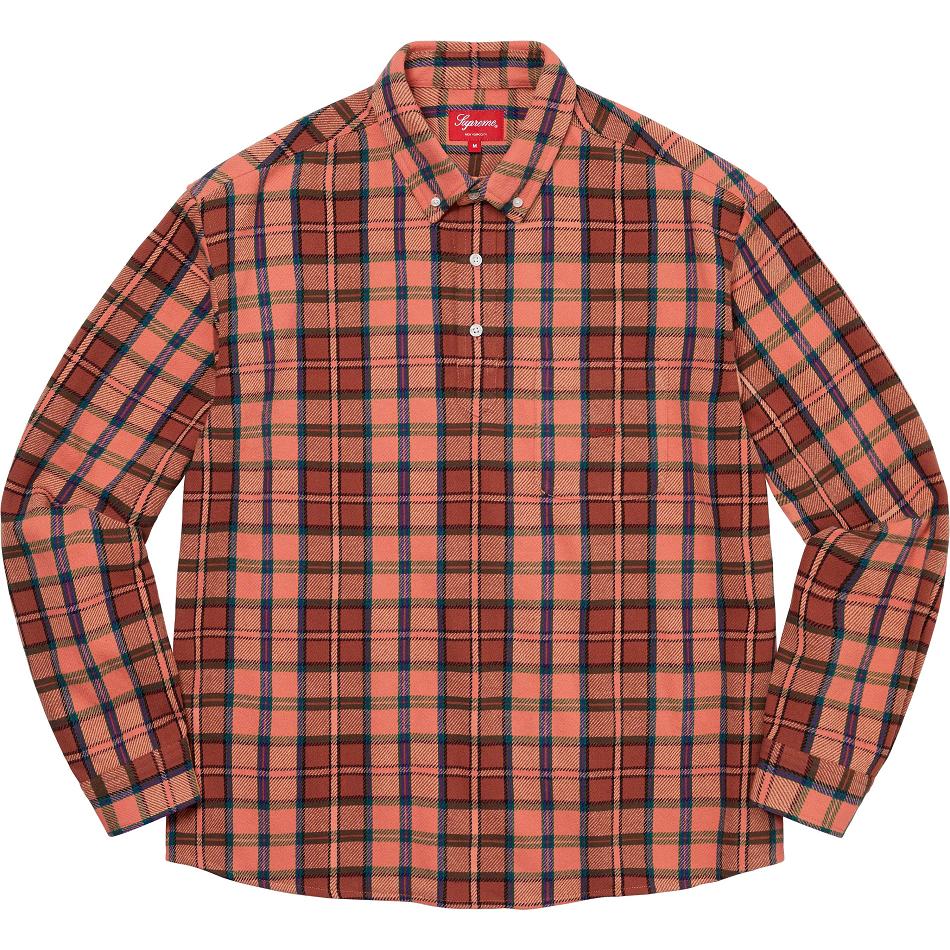 Supreme Pullover Plaid Flannel Overhemd Roze | NL378WY