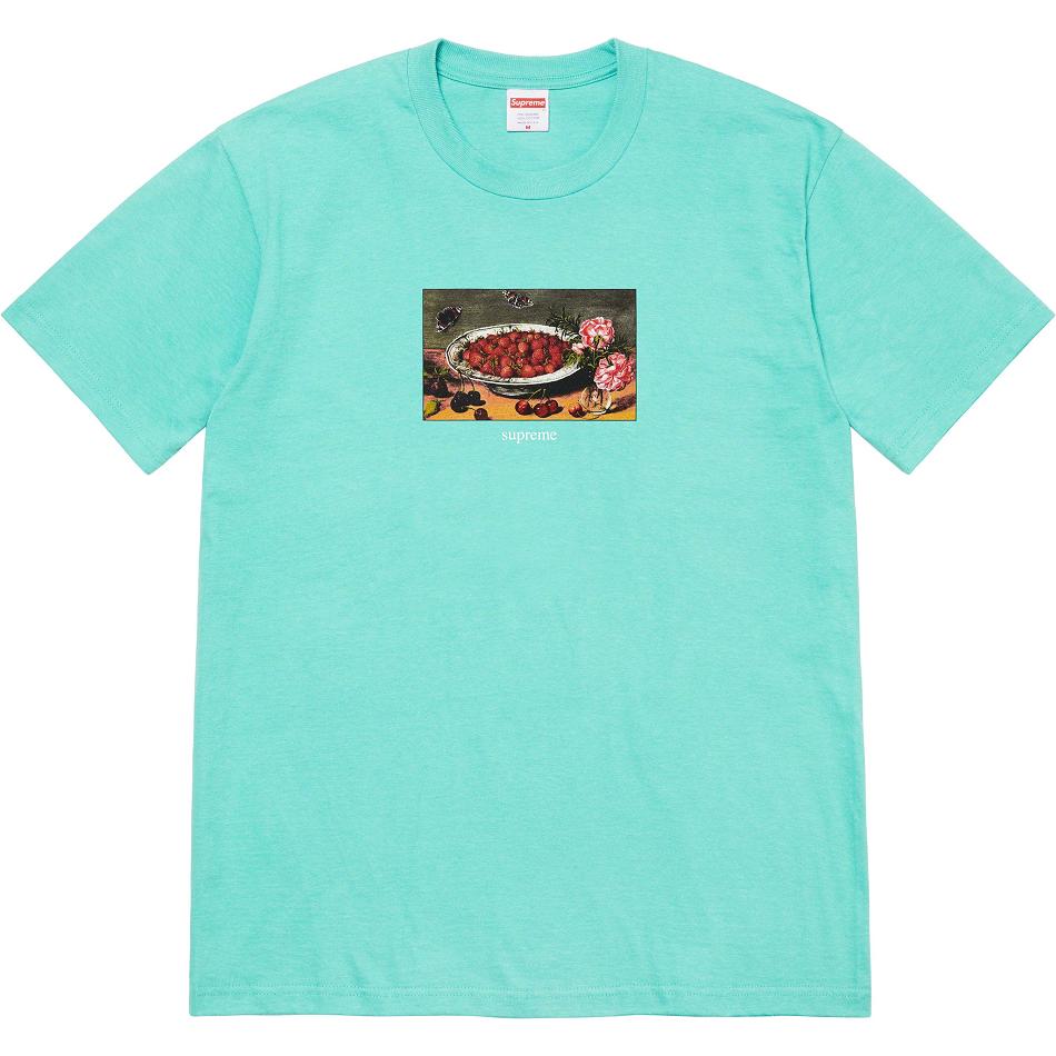 Supreme Strawberries Tee T-shirts Aqua | NL247QZ