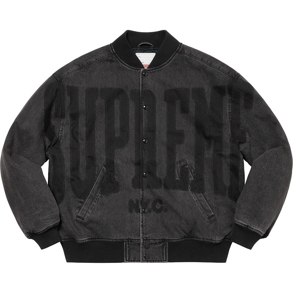 Supreme Washed Knockout Denim Varsity Jassen Zwart | NL439AP