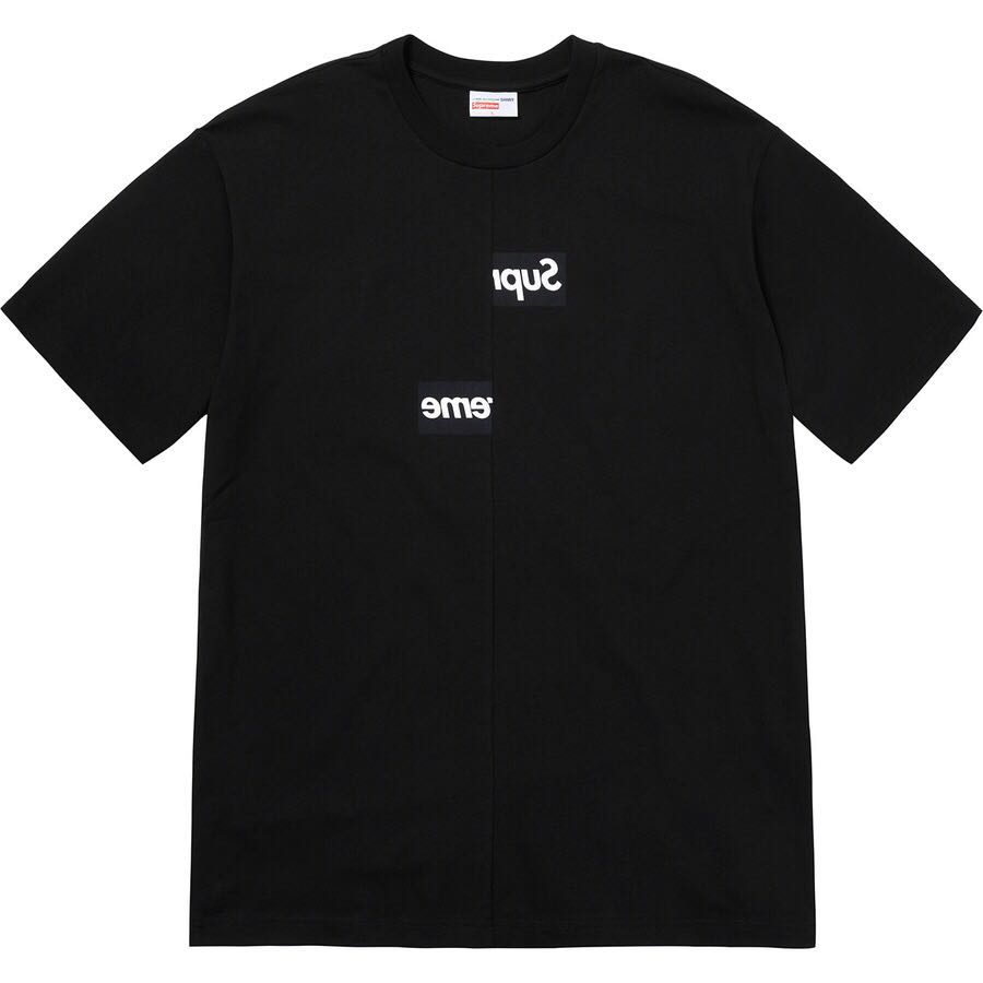 Supreme x CDG Split Box Logo T-shirts Zwart | NL194MA