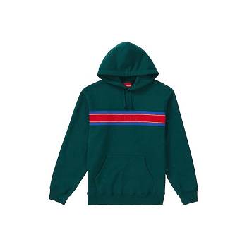 Supreme Chest Stripe Logo Met Capuchon Sweatshirts Groen | NL270BC