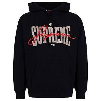 Supreme Embroide Chenilles Hoodie Zwart | NL483EX