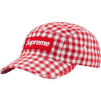 Supreme Gingham Camp Cap Hoeden Rood | NL114BC