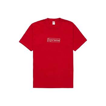 Supreme Kaws Chalk T-shirts Rood | NL199TV