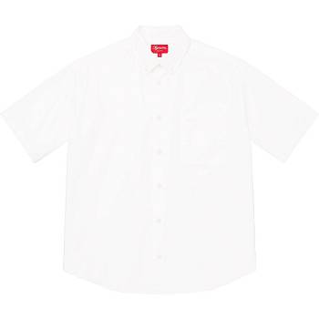 Supreme Loose Fit S/S Oxford Overhemd Wit | NL383UT