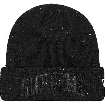 Supreme New Era® Metallic Arc Beanie Hoeden Zwart | NL146RW