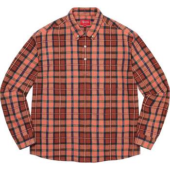 Supreme Pullover Plaid Flannel Overhemd Roze | NL378WY