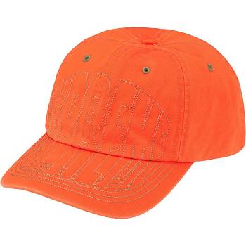 Supreme Visor Stitch 6-Panel Hoeden Oranje | NL127AP