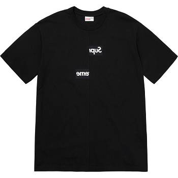 Supreme x CDG Split Box Logo T-shirts Zwart | NL194MA